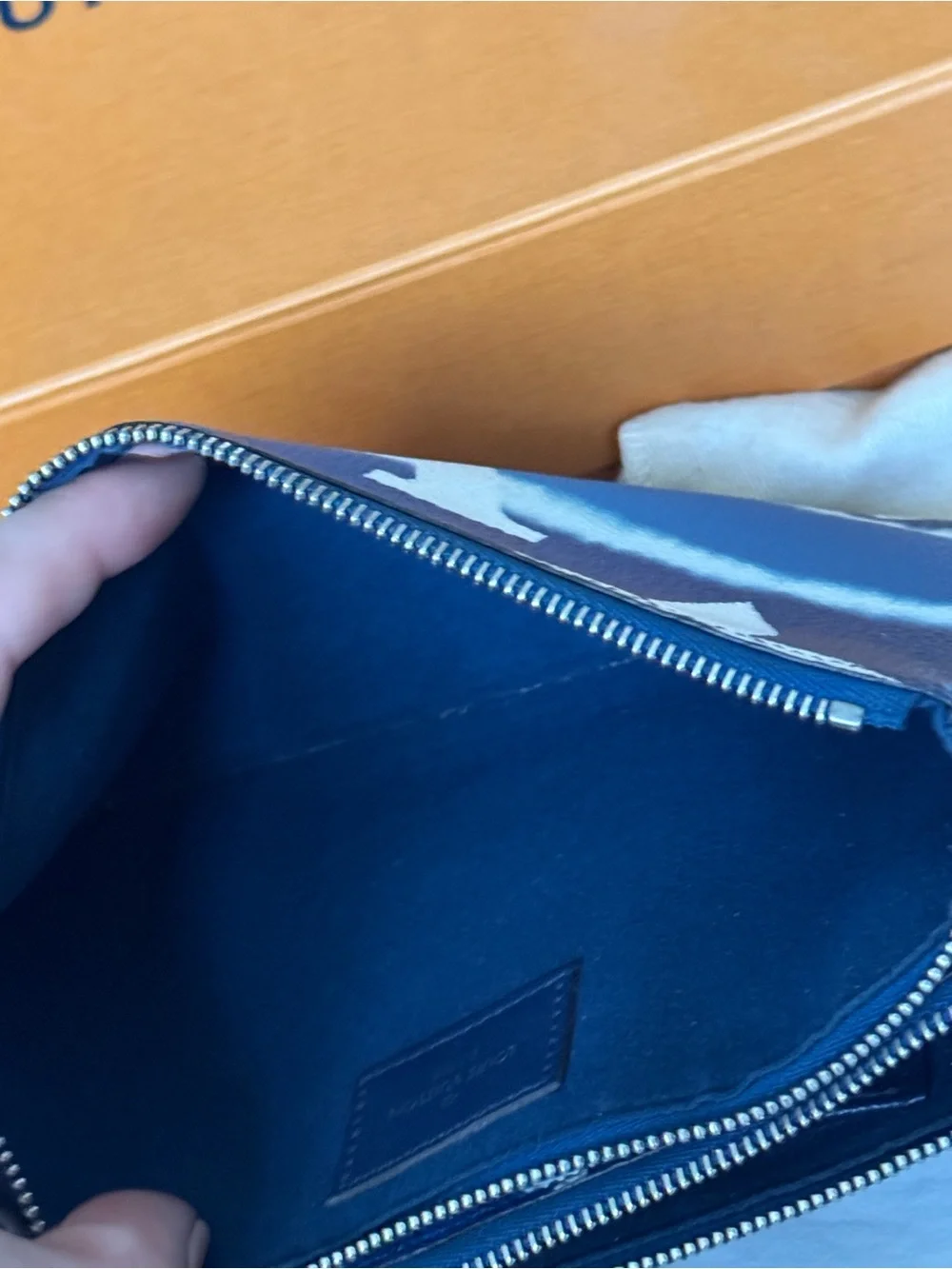 Louis Vuitton Blue & White Escale LV Monogram Double Zip Pochette